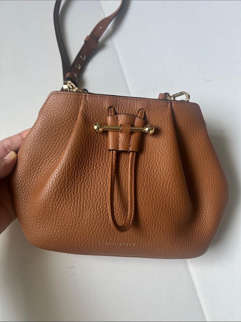 Strathberry Osette Crossbody Grain Tan Parisian Chic Quiet Luxury Leather - Picture 5 of 14